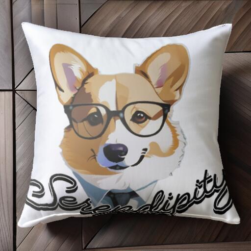 メガネ コーギー シャツ ネクタイ クッションカバー 45×45cm アニマル柄 おしゃれ 可愛い クッション本..