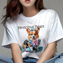 コーギー Tシャツ レディース 犬ファン 半袖 春夏 犬柄 プリント カジュアル かわいい 人間用 個性派 ここだけのデザイン 面白 リボン コーギー ワンピース