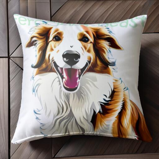 ボーダーコリー クッションカバー 45×45cm アニマル柄 おしゃれ 可愛い クッション本体付き 正方形 犬ファン