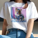 コーギー Tシャツ レディース 犬ファン 半袖 春夏 犬柄 プリント カジュアル かわいい 人間用 個性派 ここだけのデザイン 面白 リボン コーギー ワンピース