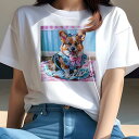 コーギー Tシャツ レディース 犬ファン 半袖 春夏 犬柄 プリント カジュアル かわいい 人間用 個性派 ここだけのデザイン 面白 リボン コーギー ワンピース