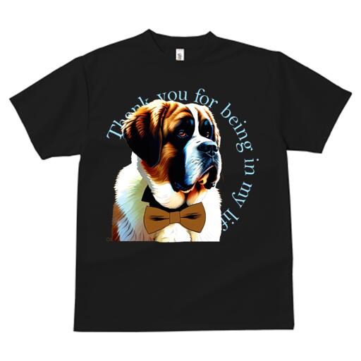 セントバーナード Tシャツ レディース 犬ファン 半袖 春夏 犬柄 プリント カジュアル かわいい 人間用 個性派 ここだけのデザイン 面白 蝶ネクタイ セントバーナード