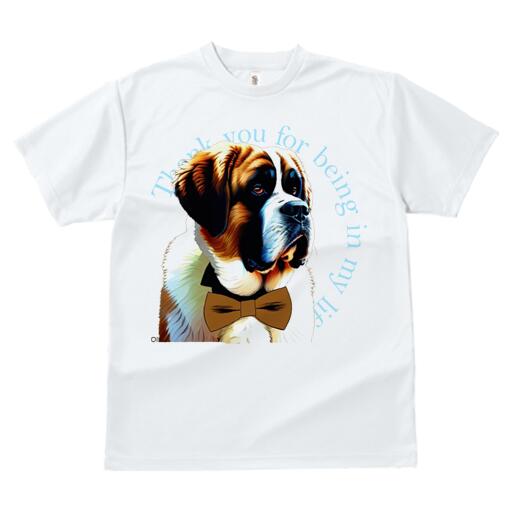 セントバーナード Tシャツ レディース 犬ファン 半袖 春夏 犬柄 プリント カジュアル かわいい 人間用 個性派 ここだけのデザイン 面白 蝶ネクタイ セントバーナード
