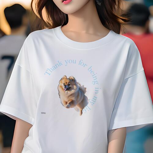 ポメラニアン Tシャツ レディース 犬ファン 半袖 春夏 犬柄 プリント カジュアル かわいい 人間用 個性派 ここだけのデザイン 面白 ポメラニアン(4)