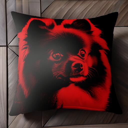 ポメラニアン クッションカバー 45×45cm アニマル柄 おしゃれ 可愛い クッション本体付き 正方形 犬ファン