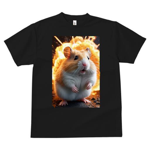 Tシャツ メンズ キッズ 犬ファン 半袖 春夏 犬柄 プリント カジュアル かわいい 人間用 個性派 ここだけのデザイン 面白 爆発 ハムスター おもしろい 動物