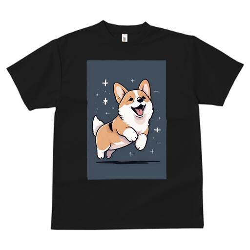 コーギー Tシャツ レディース 犬ファン 半袖 春夏 犬柄 プリント カジュアル かわいい 人間用 個性派 ここだけのデザイン 面白 星 コーギー かわいい イラスト
