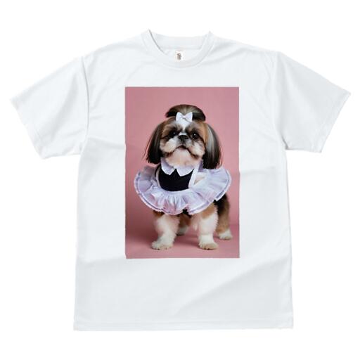 シーズー Tシャツ レディース 犬ファン 半袖 春夏 犬柄 プリント カジュアル かわいい 人間用 個性派 ここだけのデザイン 面白 メイド服 シーズー リボン