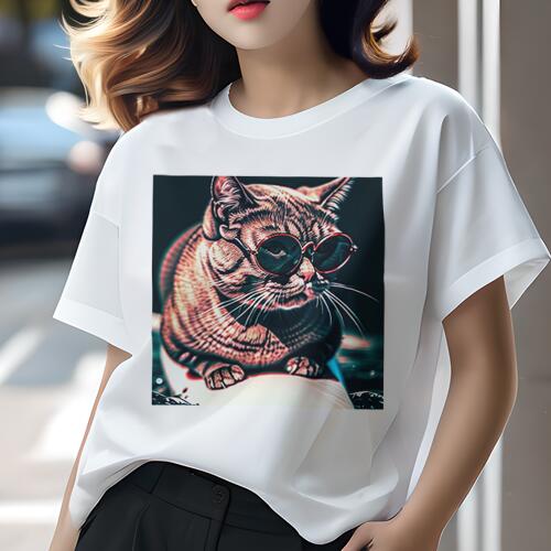 Tシャツ レディース 犬ファン 半袖 春夏 犬柄 プリント カジュアル かわいい 人間用 個性派 ここだけのデザイン 面白 サングラス
