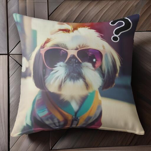 サングラス シーズー ジャケット クッションカバー 45×45cm アニマル柄 おしゃれ 可愛い クッション本..