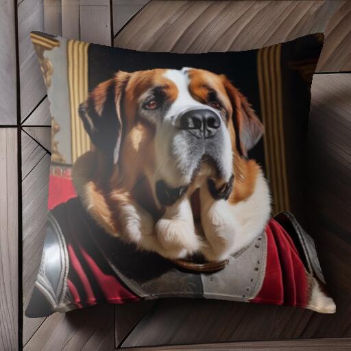 鎧 セントバーナード 赤いマント クッションカバー 45×45cm アニマル柄 おしゃれ 可愛い クッション本..