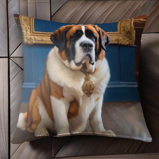 セントバーナード クッションカバー 45×45cm アニマル柄 おしゃれ 可愛い クッション本体付き 正方形 犬ファン