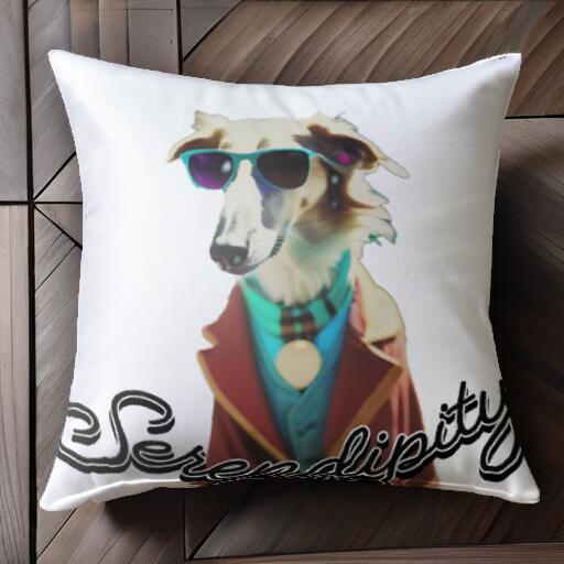 サングラス ボルゾイ ジャケット メダル クッションカバー 45×45cm アニマル柄 おしゃれ 可愛い クッシ..