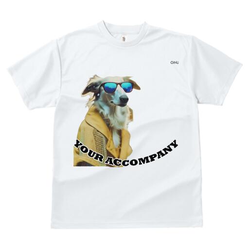 ボルゾイ Tシャツ レディース 犬ファン 半袖 春夏 犬柄 プリント カジュアル かわいい 人間用 個性派 ここだけのデザイン 面白 サングラス ボルゾイ コート