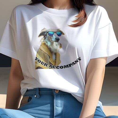 ボルゾイ Tシャツ レディース 犬ファン 半袖 春夏 犬柄 プリント カジュアル かわいい 人間用 個性派 ここだけのデザイン 面白 サングラス ボルゾイ コート