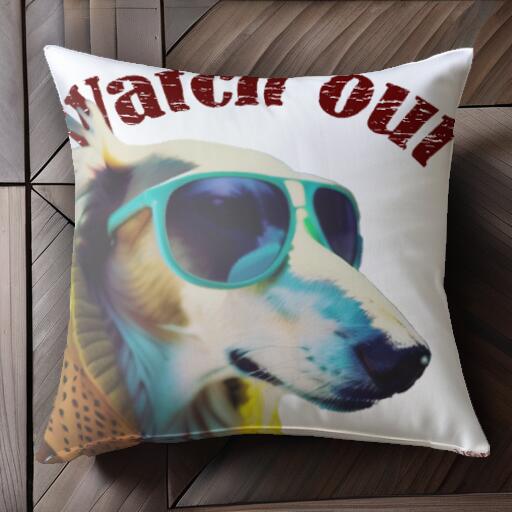 サングラス コリー 服 クッションカバー 45×45cm アニマル柄 おしゃれ 可愛い クッション本体付き 正方..