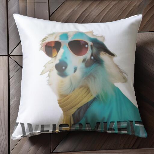 サングラス アフガンハウンド スカーフ ジャケット クッションカバー 45×45cm アニマル柄 おしゃれ 可..