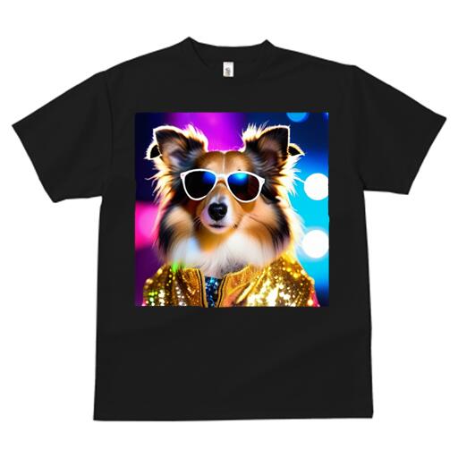 楽天フロントップ楽天市場店シェットランドシープドッグ Tシャツ メンズ キッズ 犬ファン 半袖 春夏 犬柄 プリント カジュアル かわいい 人間用 個性派 ここだけのデザイン 面白 サングラス シェットランドシープドッグ ジャケット キラキラ