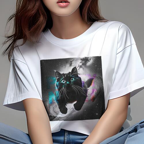 Tシャツ レディース 犬ファン 半袖 春夏 犬柄 プリント カジュアル かわいい 人間用 個性派 ここだけのデザイン 面白 宇宙 星雲 スペース