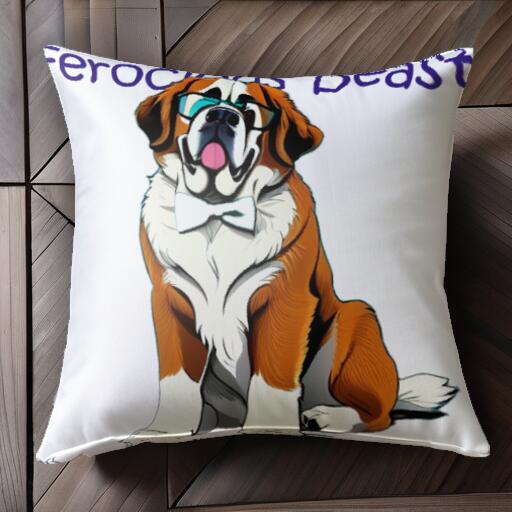 メガネ セントバーナード 蝶ネクタイ クッションカバー 45×45cm アニマル柄 おしゃれ 可愛い クッショ..