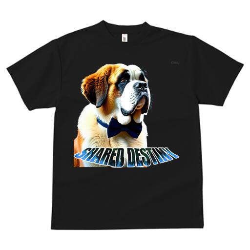 セントバーナード Tシャツ レディース 犬ファン 半袖 春夏 犬柄 プリント カジュアル かわいい 人間用 個性派 ここだけのデザイン 面白 蝶ネクタイ セントバーナード
