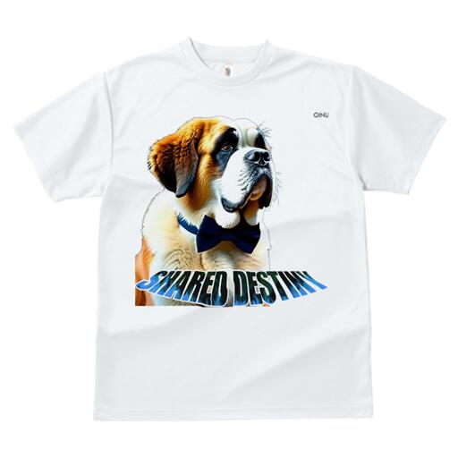 セントバーナード Tシャツ レディース 犬ファン 半袖 春夏 犬柄 プリント カジュアル かわいい 人間用 個性派 ここだけのデザイン 面白 蝶ネクタイ セントバーナード