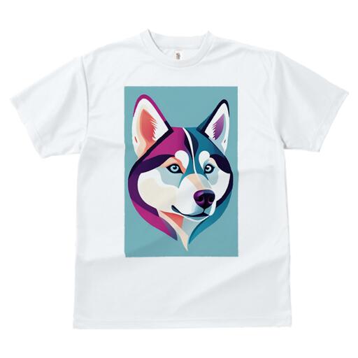 シベリアンハスキー Tシャツ レディース 犬ファン 半袖 春夏 犬柄 プリント カジュアル かわいい 人間用 個性派 ここだけのデザイン 面白 シベリアンハスキー
