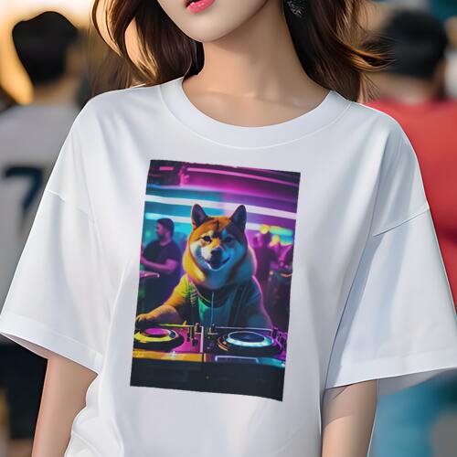 柴犬 Tシャツ レディース 犬ファン 半袖 春夏 犬柄 プリント カジュアル かわいい 人間用 個性派 ここだけのデザイン 面白 DJ 柴犬 クラブ 音楽 ネオン 柴犬 Tシャツ レディース 犬ファン 半袖 春夏 犬柄 プリント カジュアル かわいい 人間用 個性派 ここだけのデザイン 面白 DJ 柴犬 クラブ 音楽 ネオン