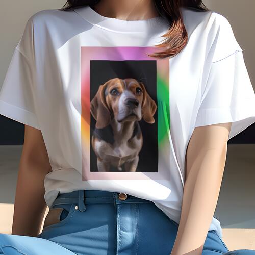 ビーグル Tシャツ レディース 犬ファン 半袖 春夏 犬柄 プリント カジュアル かわいい 人間用 個性派 ここだけのデザイン 面白 ビーグル