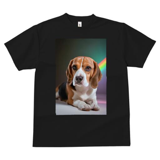 ビーグル Tシャツ メンズ キッズ 犬ファン 半袖 春夏 犬柄 プリント カジュアル かわいい 人間用 個性派 ここだけのデザイン 面白 レインボー ビーグル