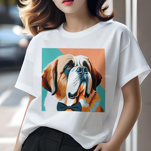 セントバーナード Tシャツ レディース 犬ファン 半袖 春夏 犬柄 プリント カジュアル かわいい 人間用 個性派 ここだけのデザイン 面白 蝶ネクタイ セントバーナード セントバーナード Tシャツ レディース 犬ファン 半袖 春夏 犬柄 プリント カジュアル かわいい 人間用 個性派 ここだけのデザイン 面白 蝶ネクタイ セントバーナード
