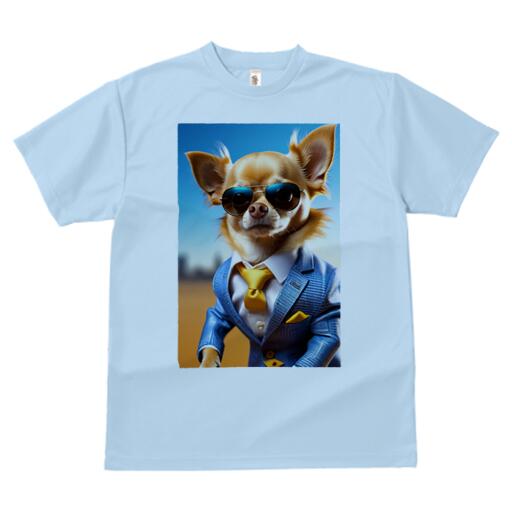チワワ Tシャツ メンズ キッズ 犬ファン 半袖 春夏 犬柄 プリント カジュアル かわいい 人間用 個性派 ここだけのデザイン 面白 サングラス チワワ スーツ ネクタイ