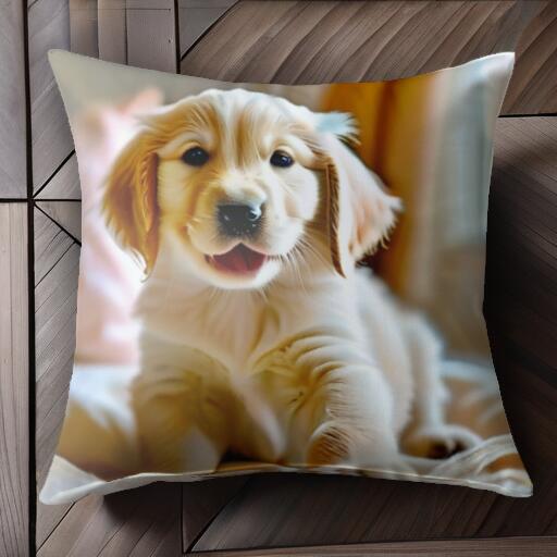 ゴールデンレトリバー クッションカバー 45×45cm アニマル柄 おしゃれ 可愛い クッション本体付き 正方形 犬ファン