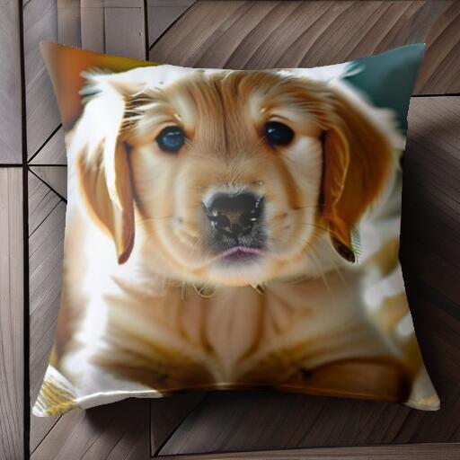 ゴールデンレトリバー クッションカバー 45×45cm アニマル柄 おしゃれ 可愛い クッション本体付き 正方..