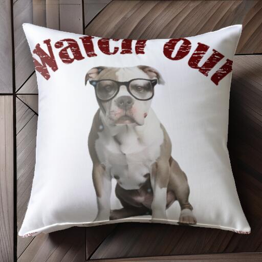 メガネ アメリカンブリー Watch Out クッションカバー 45×45cm アニマル柄 おしゃれ 可愛い クッション..