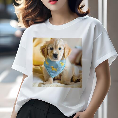 ゴールデンレトリバー Tシャツ レディース 犬ファン 半袖 春夏 犬柄 プリント カジュアル かわいい 人..