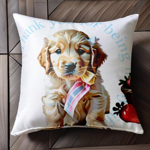 イチゴ ゴールデンレトリバー クッションカバー 45×45cm アニマル柄 おしゃれ 可愛い クッション本体付き 正方形 犬ファン
