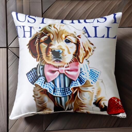 イチゴ ゴールデンレトリバー リボン クッションカバー 45×45cm アニマル柄 おしゃれ 可愛い クッション本体付き 正方形 犬ファン