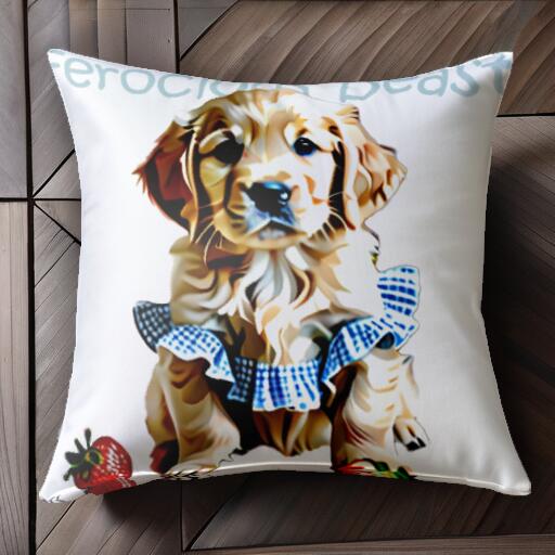 イチゴ ゴールデンレトリバー スタイ クッションカバー 45×45cm アニマル柄 おしゃれ 可愛い クッショ..