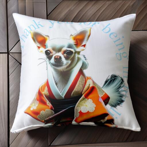 着物 チワワ 和風 クッションカバー 45×45cm アニマル柄 おしゃれ 可愛い クッション本体付き 正方形 ..