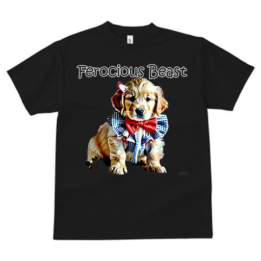ゴールデンレトリバー Tシャツ レディース 犬ファン 半袖 春夏 犬柄 プリント カジュアル かわいい 人間用 個性派 ここだけのデザイン 面白 リボン ゴールデンレトリバー 蝶ネクタイ