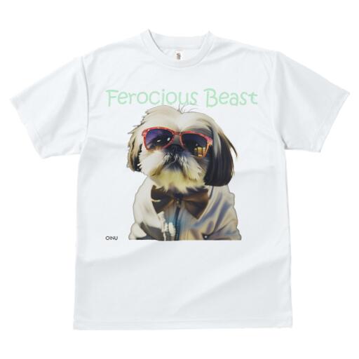 シーズー Tシャツ レディース 犬ファン 半袖 春夏 犬柄 プリント カジュアル かわいい 人間用 個性派 ここだけのデザイン 面白 サングラス シーズー 蝶ネクタイ ジャケット