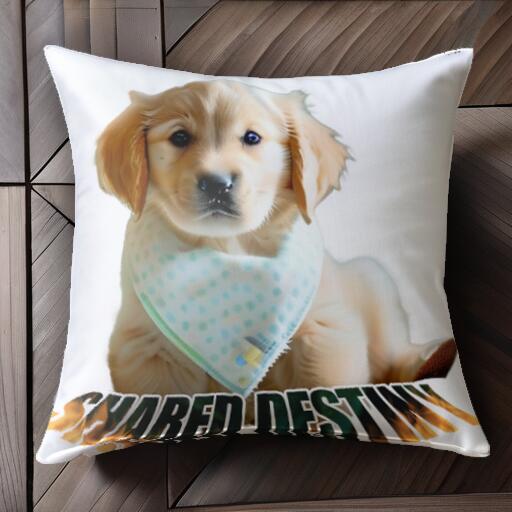 犬用バンダナ ゴールデンレトリバー クッションカバー 45×45cm アニマル柄 おしゃれ 可愛い クッション本体付き 正方形 犬ファン