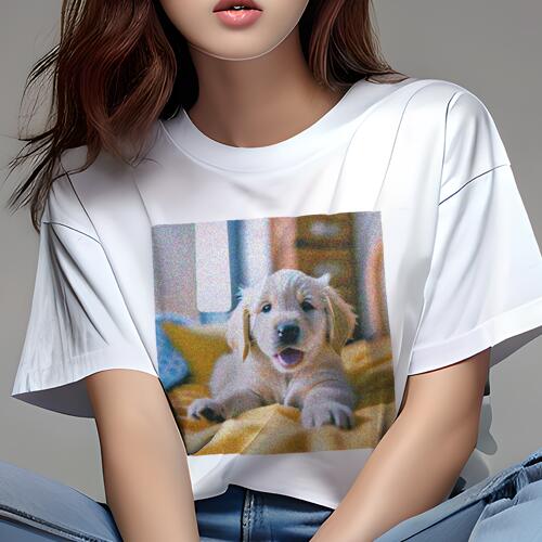 ゴールデンレトリバー Tシャツ レディース 犬ファン 半袖 春夏 犬柄 プリント カジュアル かわいい 人間用 個性派 ここだけのデザイン 面白 犬 ゴールデンレトリバー 子犬 ペット かわいい