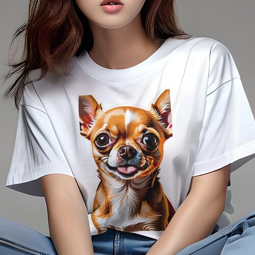 チワワ Tシャツ レディース 犬ファン 半袖 春夏 犬柄 プリント カジュアル かわいい 人間用 個性派 ここだけのデザイン 面白 チワワ(4)