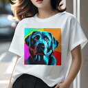 ラブラドールレトリバー Tシャツ レディース 犬ファン 半袖 春夏 犬柄 プリント カジュアル かわいい 人間用 個性派 ここだけのデザイン 面白 ラブラドール...