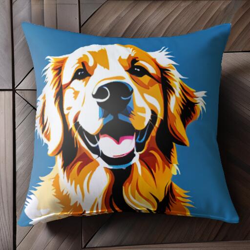 ゴールデンレトリバー クッションカバー 45×45cm アニマル柄 おしゃれ 可愛い クッション本体付き 正方..