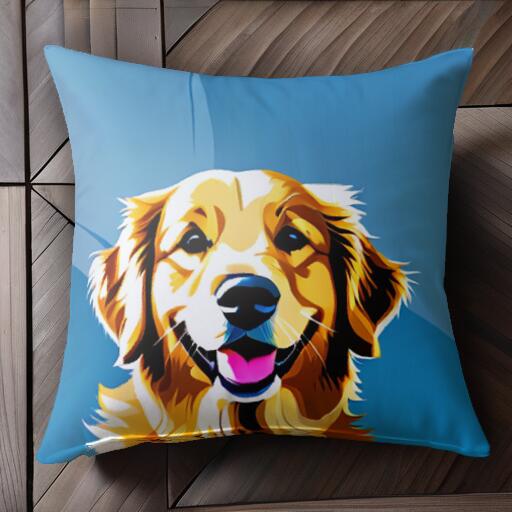 ゴールデンレトリバー クッションカバー 45×45cm アニマル柄 おしゃれ 可愛い クッション本体付き 正方..