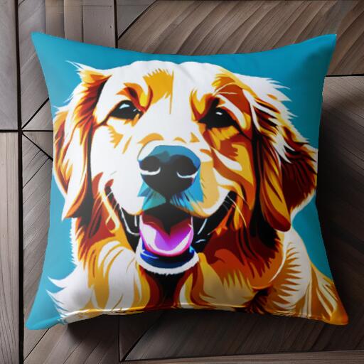 ゴールデンレトリバー クッションカバー 45×45cm アニマル柄 おしゃれ 可愛い クッション本体付き 正方..