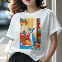 イタリアングレーハウンド Tシャツ レディース 犬ファン 半袖 春夏 犬柄 プリント カジュアル かわいい 人間用 個性派 ここだけのデザイン 面白 ティーポッ...